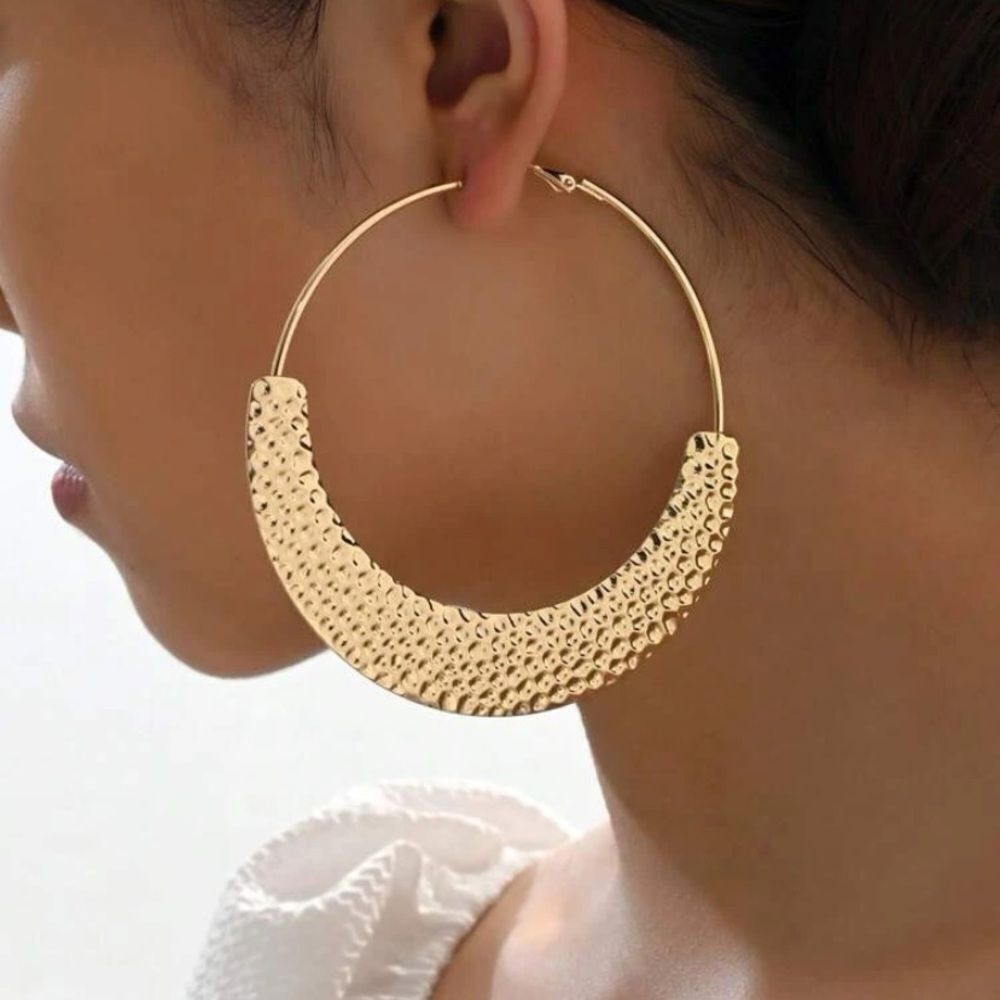 3for$20 1pair Fashionable Textured Hoop Earrings For Women For Daily Decoration